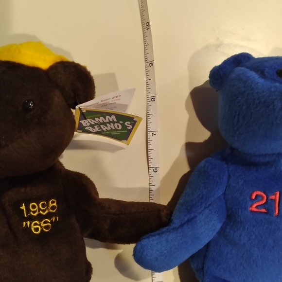 Sammy Sosa #21 & Roger Clemens #21 Bamm Beanos Beanie Baby Bears - Picture 13 of 16